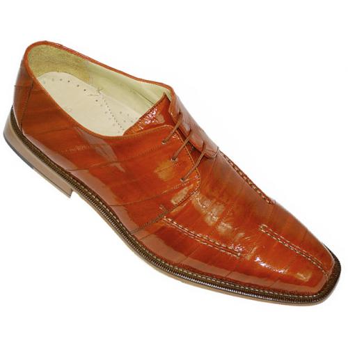 Belvedere "Enso" Burnt Orange All-Over Genuine Eel Shoes